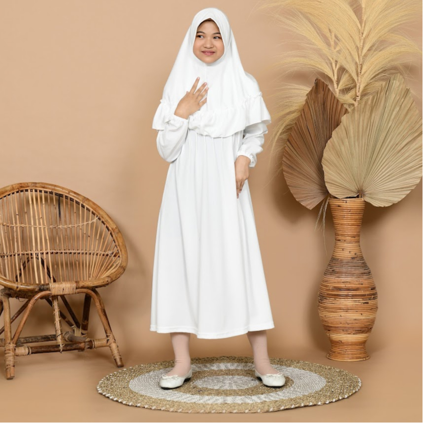 GAMIS ANAK + HIJAB MAZAYA SMLXLXL BABY.CLOTH UNTUK UMUR 3-15 TAHUN muslim panjang remaja jilbab  Baj