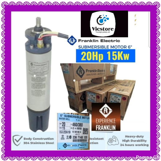 Motor pompa air submersible 6" FRANKLIN 20hp 15Kw DOL Made in USA