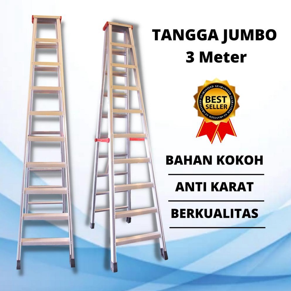Oke Pr Tangga Lipat 3 Meter Tangga Lipat Aluminium Original Termurah