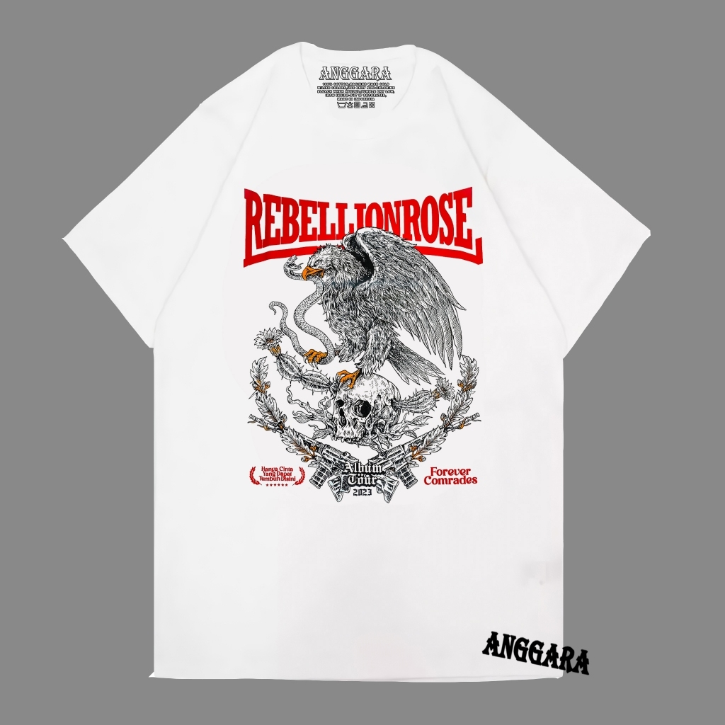 Rebelion Rose - Partai Anarki - Tshirt Black Official Merch - Kaos Band