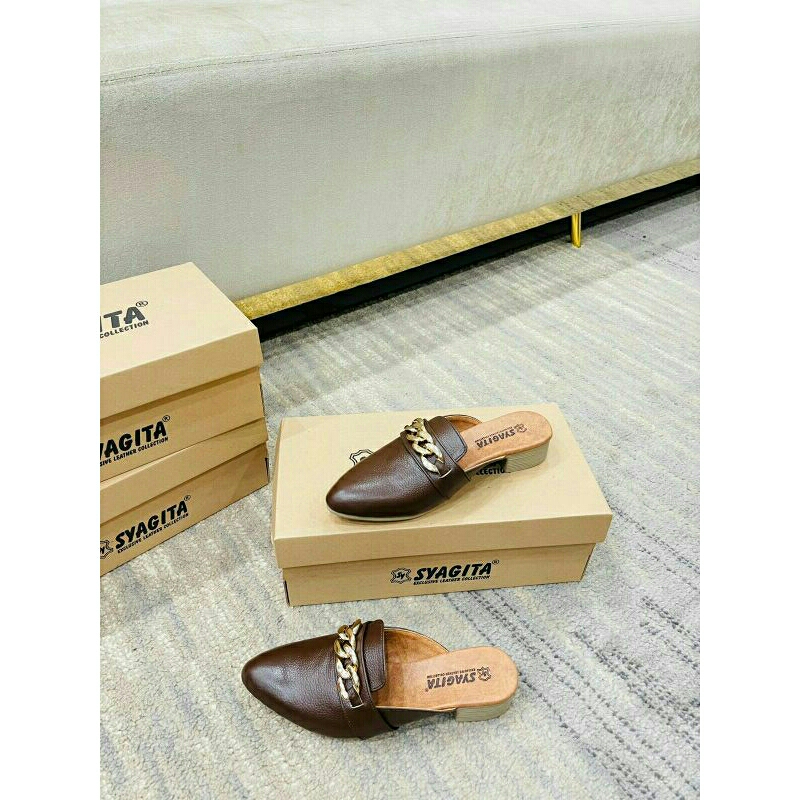 Sepatu wanita kulit papirut garut model Tutong hak tahu