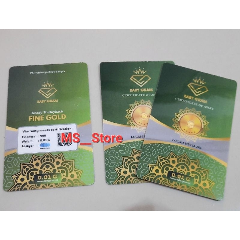 0,01 G Emas logam mulia 24 k