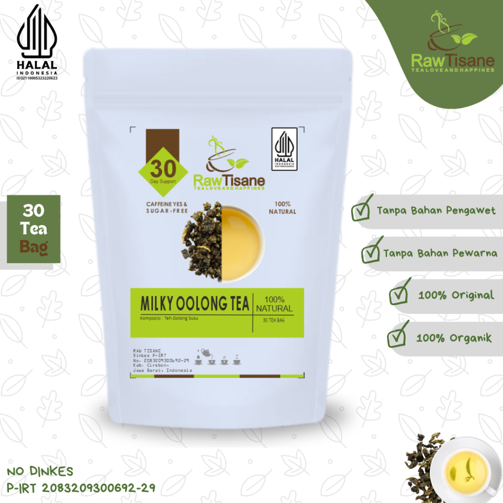 

RAW TISANE Milky Oolong Tea : Teh Oolong Aroma Susu Alami Isi 30 Tea Bag