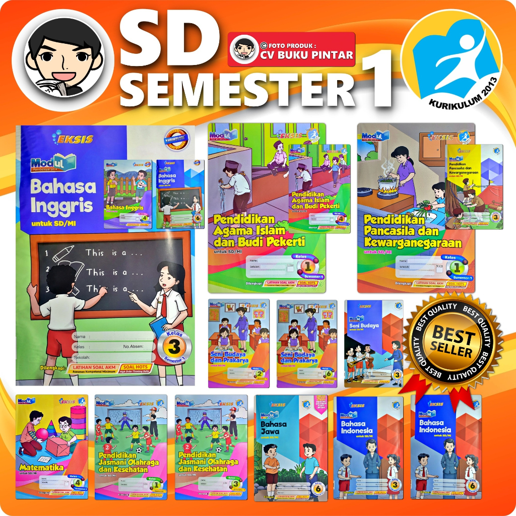 LKS SD KELAS 1 2 3 4 5 6 SEMESTER 1 K13 | EKSIS MATEMATIKA, BAHASA INGGRIS, BAHASA INDONESIA, IPA, I