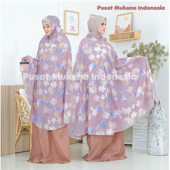 MUKENAH CANTIK TRAVELLING DEWASA MINI 2IN1 PARASUT PREMIUM KOREA