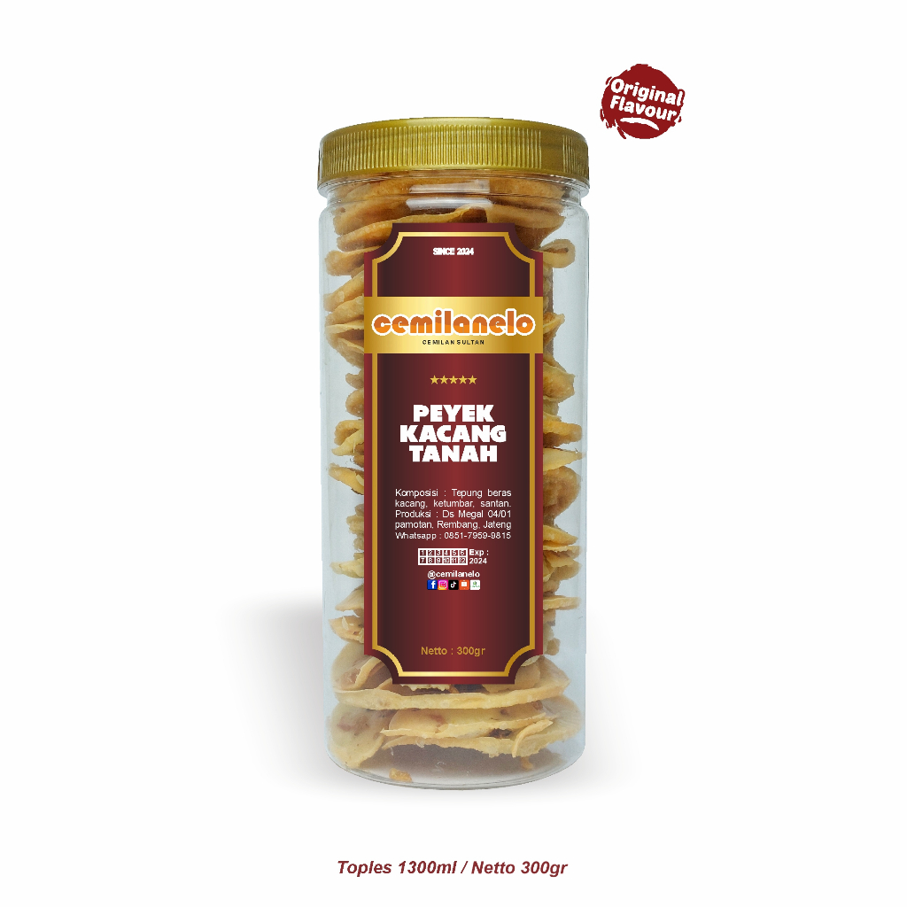 

Cemilanelo | Peyek Kacang Tanah | Rempeyek Kacang Tanah Premium | Peyek Toples