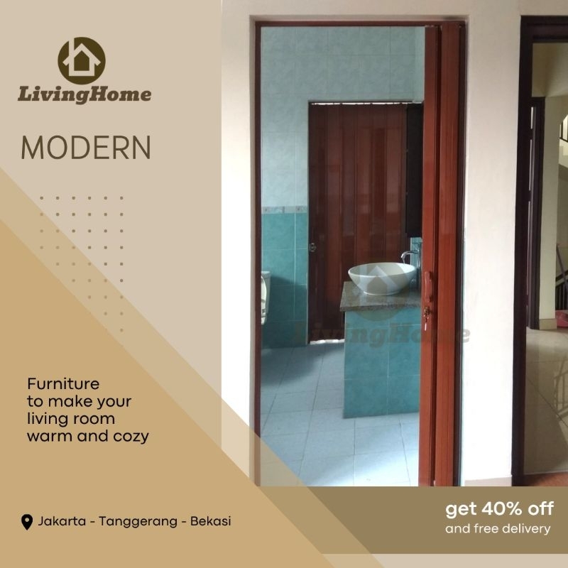 Pvc Folding door / Pintu Kamar Mandi pvc / partisi / penyekat ruangan / pintu PVC #hoze