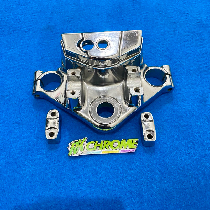 Segitiga T atas megapro tiger original sudah crom set reiser