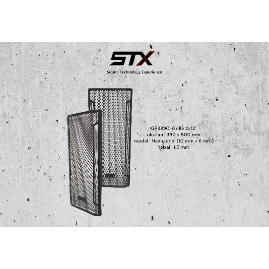 STX - GRILLE : Grille/Ram Speaker 2x12" 400*900 mm (+pinggir) P3890