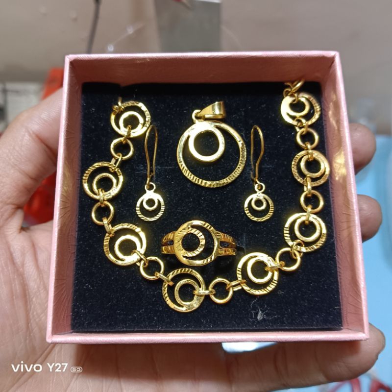 pehiasan set, lapis emas24k, replika emas