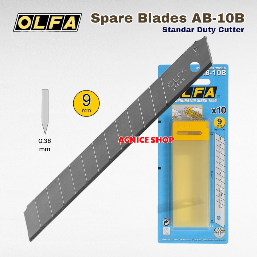 

REFIL- Olfa Refill Cutter 9mm AB-10 Spare Blade (10pcs per pack) Spare Blade