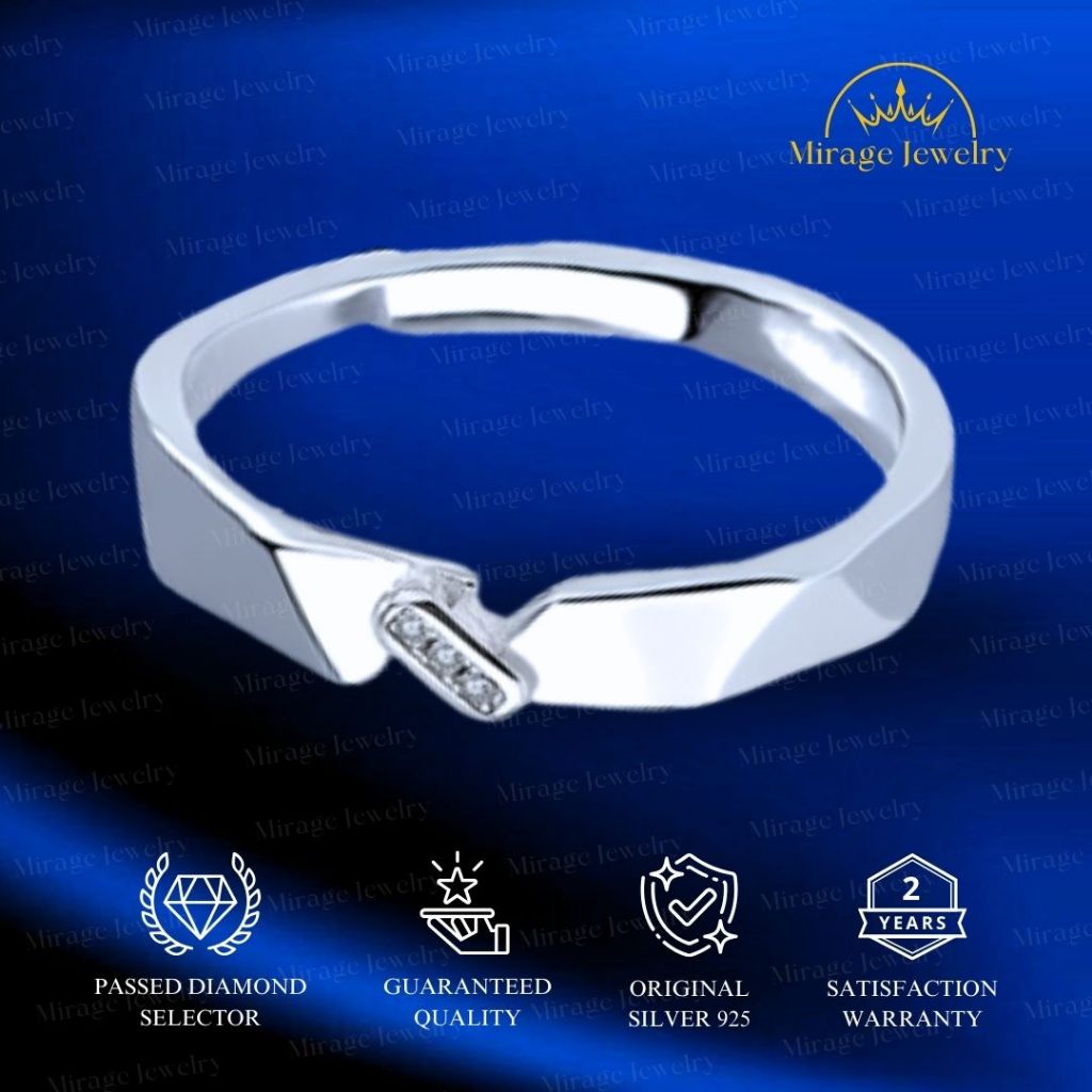 Mirage Jewelry - Cincin Tunangan Silver Pria Anti Karat Premium RM0154
