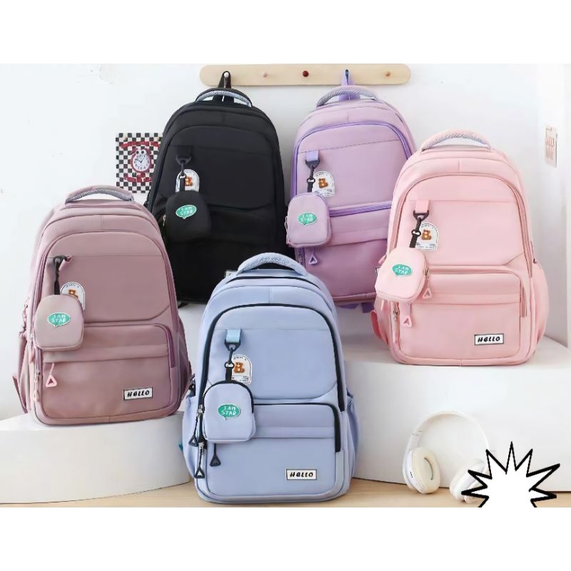 Tas Ransel Sekolah Wanita Hello Import