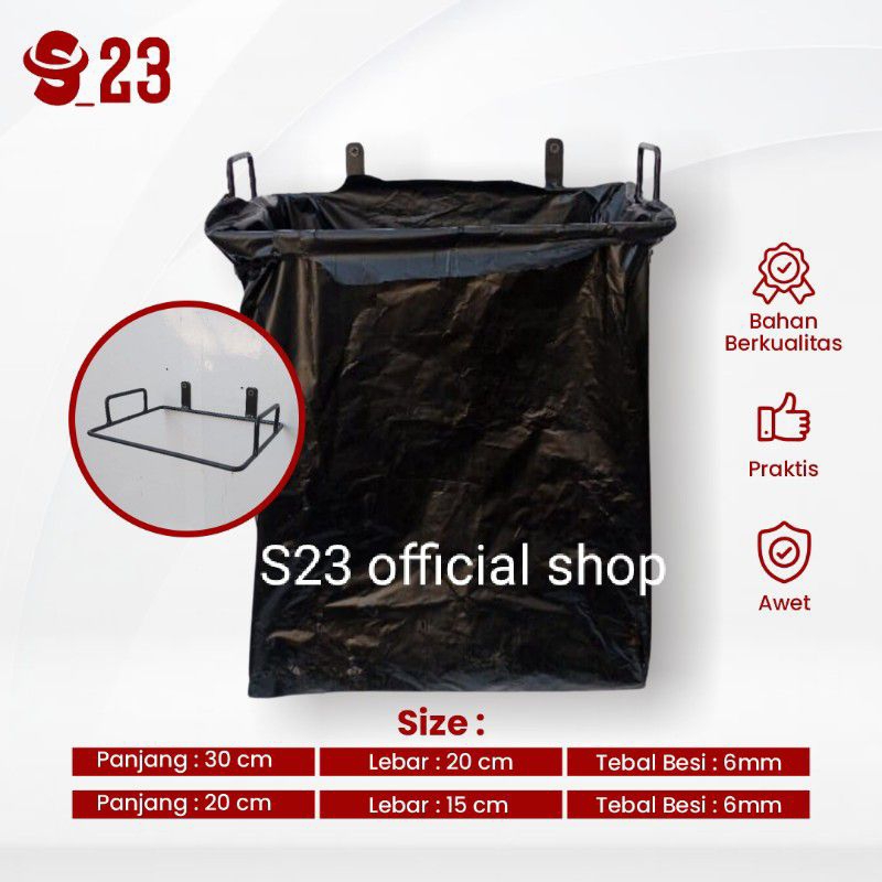 Gantungan sampah/Tempat plastik sampah dapur/Gantungan plastik sampah tempel dinding besi kokoh