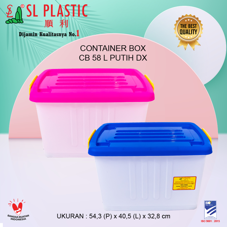 Box Storage / Container Kontainer Box CB- 58 Liter PUTIH & Transparan SL Plastic