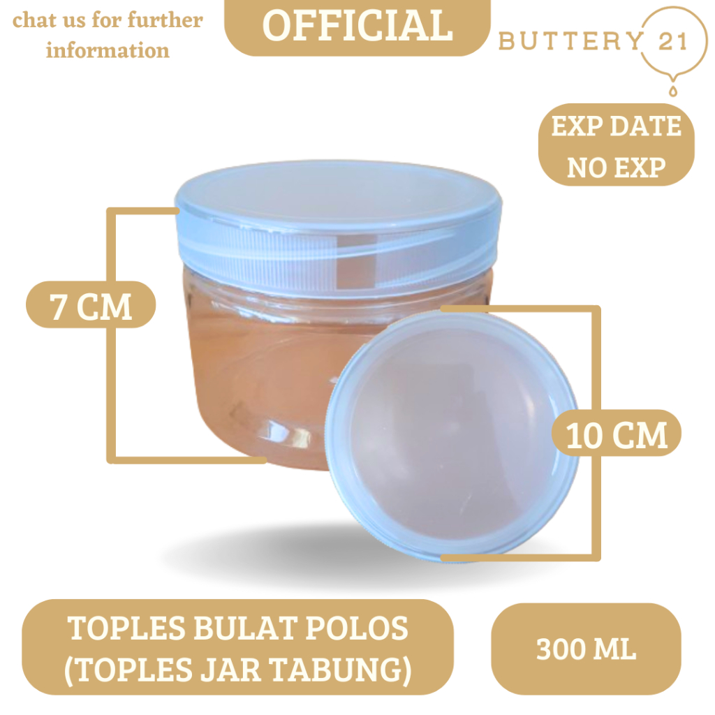 TOPLES JAR TABUNG 300 ML/TOPLES PLASTIK JAR/TOPLES BULAT TABUNG 300 ML