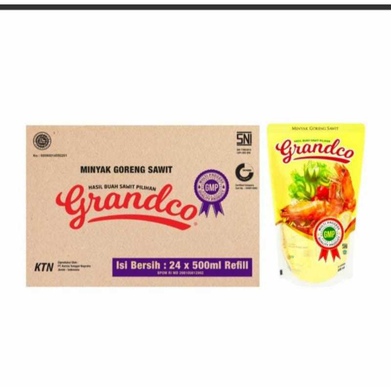 

MINYAK GORENG GRANDCO 500ML (1 dus isi 24 pouch)