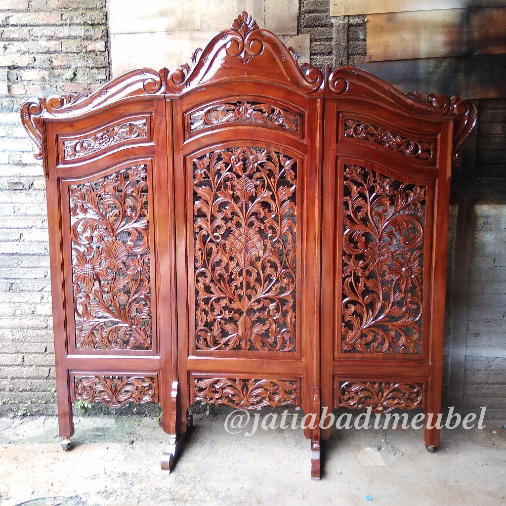 Sketsel Ukiran Kayu Jati, Penyekat Sekat Ruangan Ukir Jati, Partisi Pembatas Ruangan Ukiran Kayu Jat