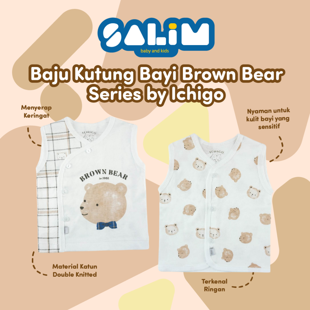 Baju Kutung Bayi Brown Bear Series by Ichigo - Baju Kutung kaos bayi Ichigo