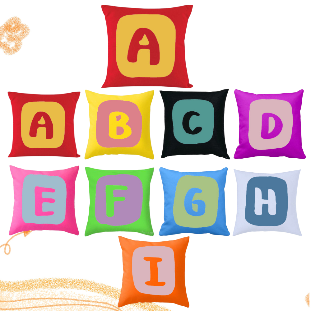 Sarung Bantal Printing Motif Alfabeth Lore 26 Huruf Shafiyyah.sarban