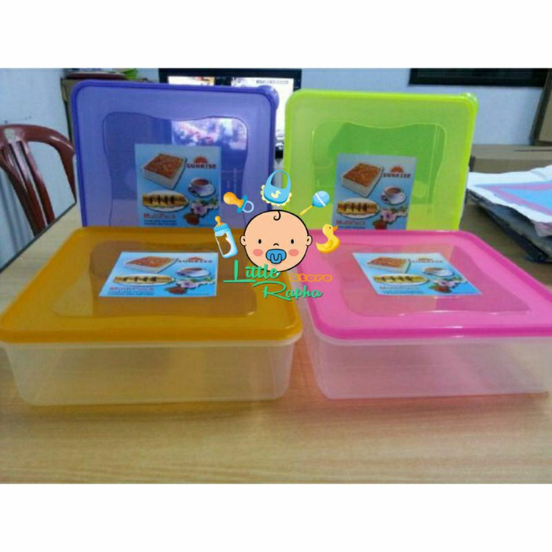 Sunrise Kotak Kue Lapis Plastik Ukuran 22 Cm/Toples Kue Lapis Plastik 22 Cm Merk Sunrise