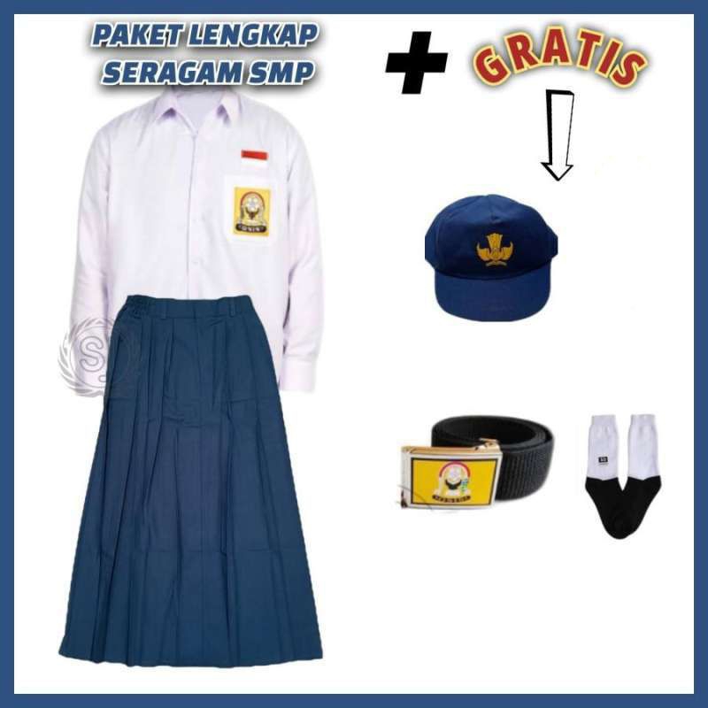 Promo Stelan Seragam Sekolah SMP wanita Super lengkap/seragam SMP cewek/Seragam Lengan Panjang