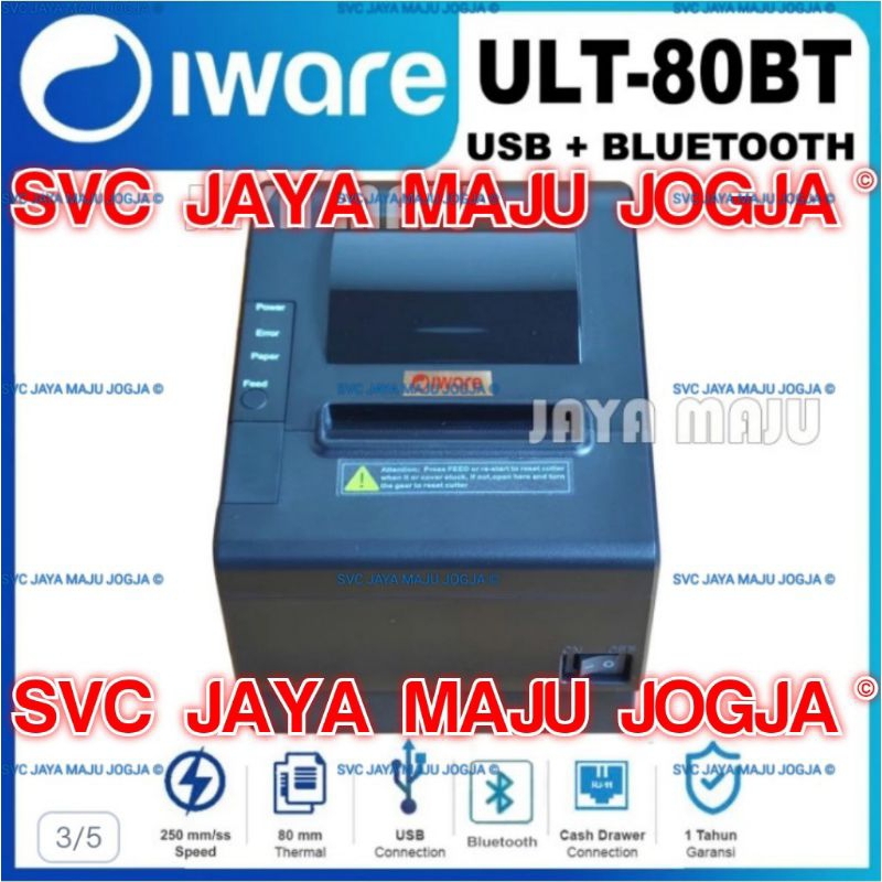 IWARE  ULT 80 BT - USB BLUETOOTH - SPEED  250 MM/S  ||  PRINTER KASIR THERMAL - LINE PRINTING - AUTO