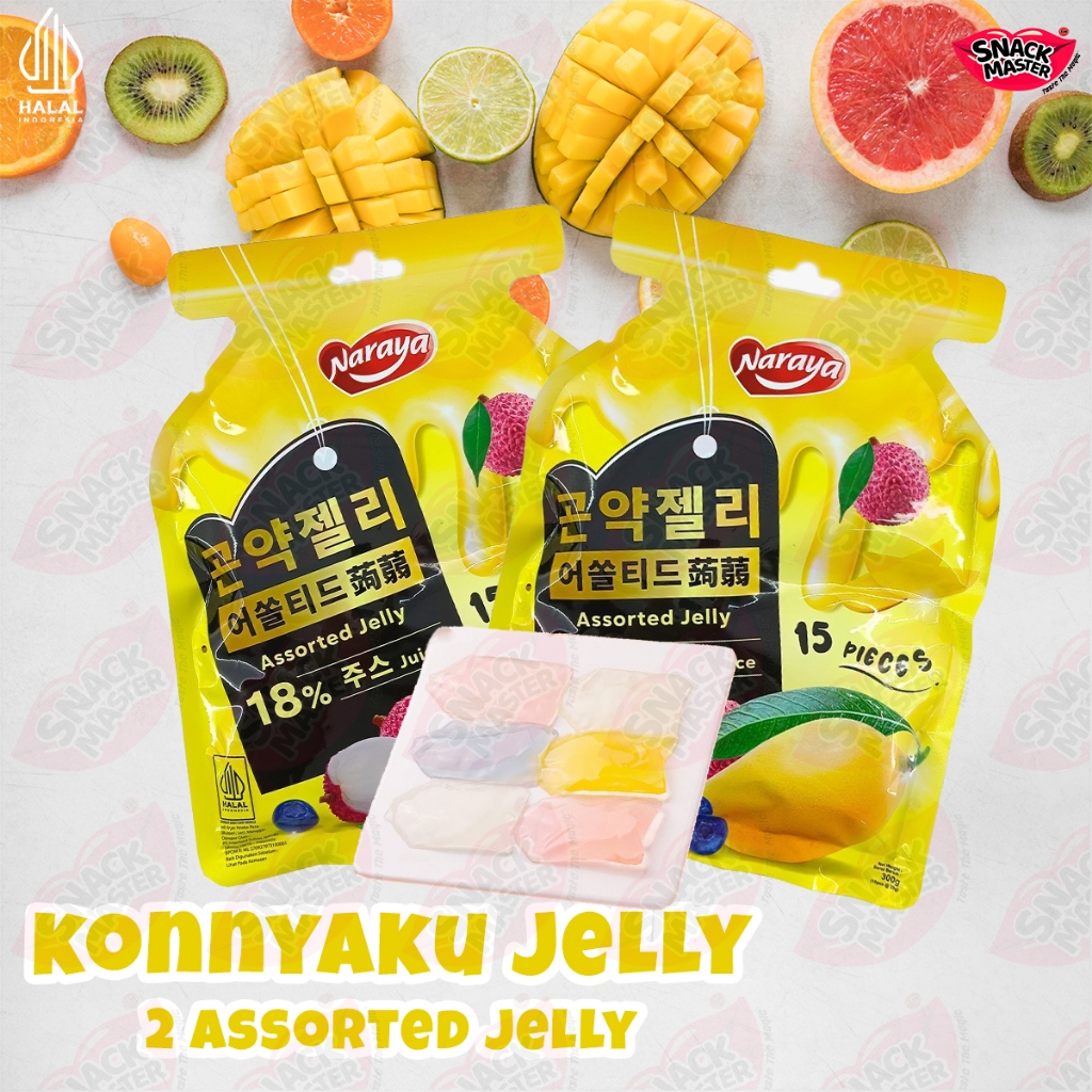 

[BUNDLE 2&3 KONNYAKU JELLY] Naraya Konnyaku Jelly (MANGO / LYCHEE / BLUEBERRY / ASSORTED) Tersedia Varian 2 Pack dan 3 Pack | Jelly Konjac Snack