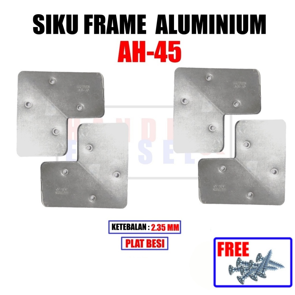 Siku Sudut Frame AH-45 / Siku L Penyambung Sudut / Plat Siku Frame AH 45 / Plat Siku Sudut