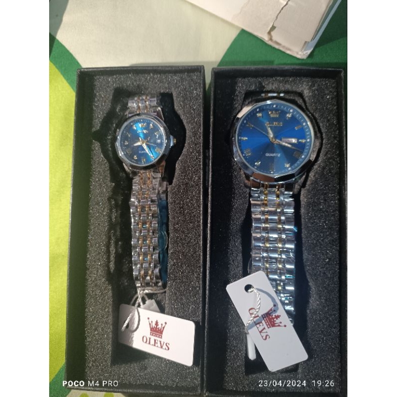15paket jam tangan olevs pria/wanita random 100% original