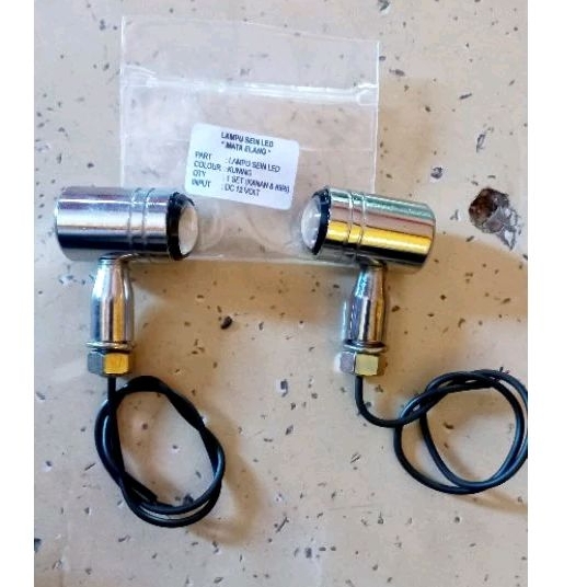 Lampu Sein Sen Riting Bulat Palu Led Motor CB Full Besi Krom