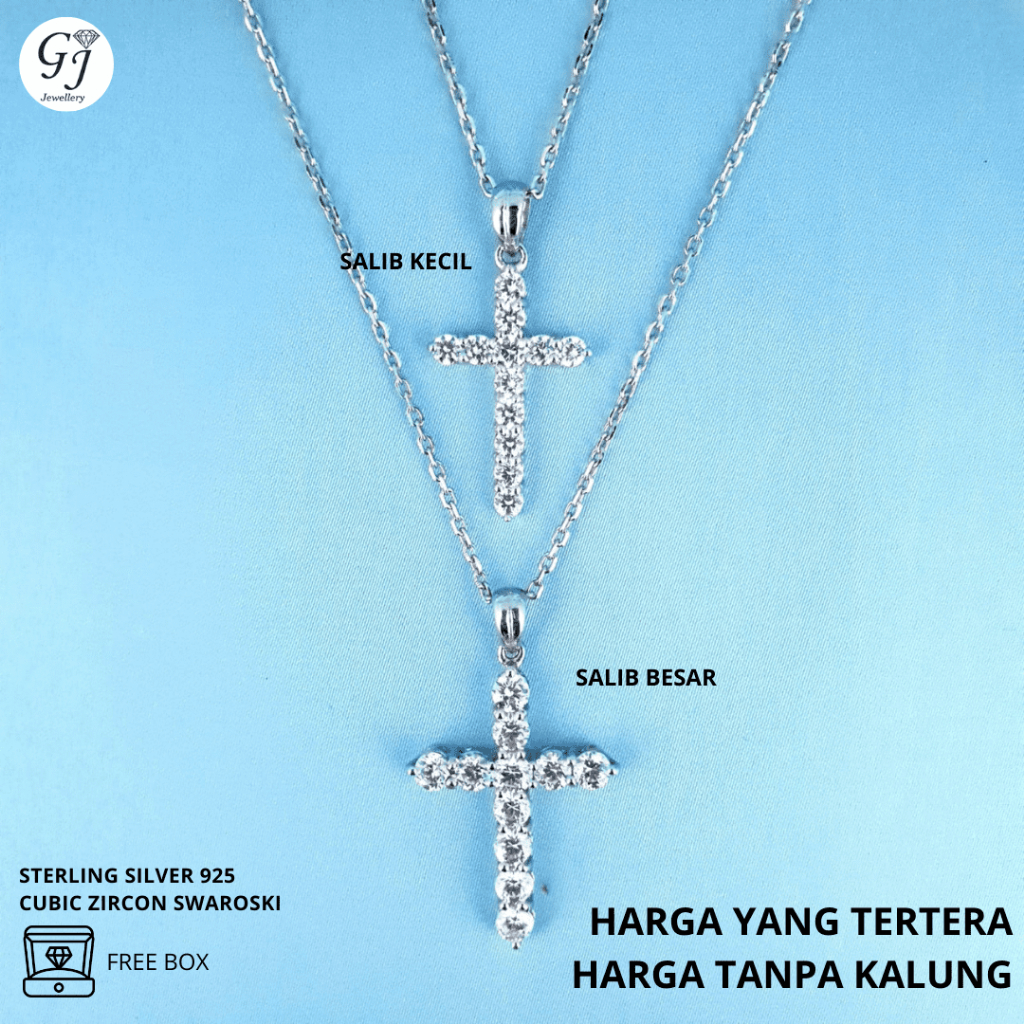 LIONTIN SALIB - LIONTIN PERAK - LIONTIN SILVER 925 - LIONTIN SALIB BESAR - LIONTIN SALIB KECIL - LIO