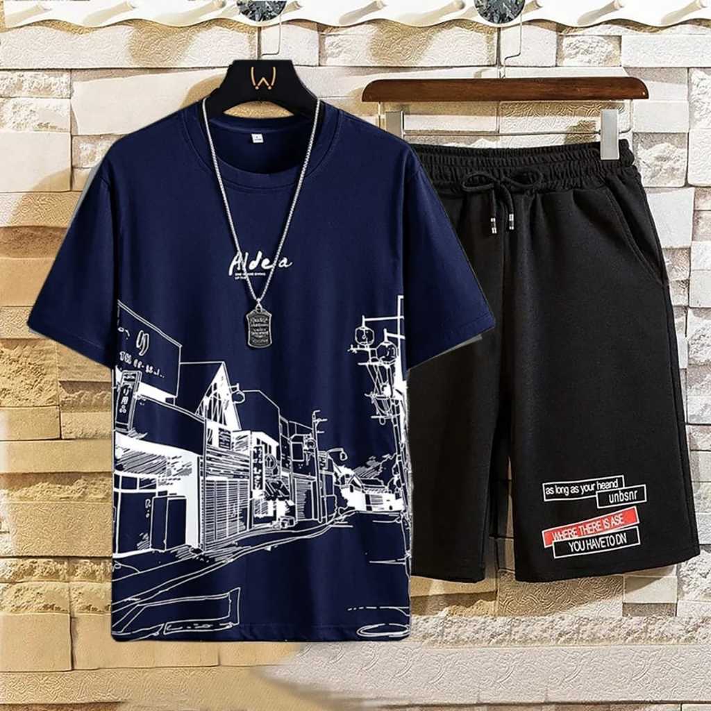 STELAN PRIA ONE SET CELANA PENDEK FASHION KOREA STYLE (RIDEA)