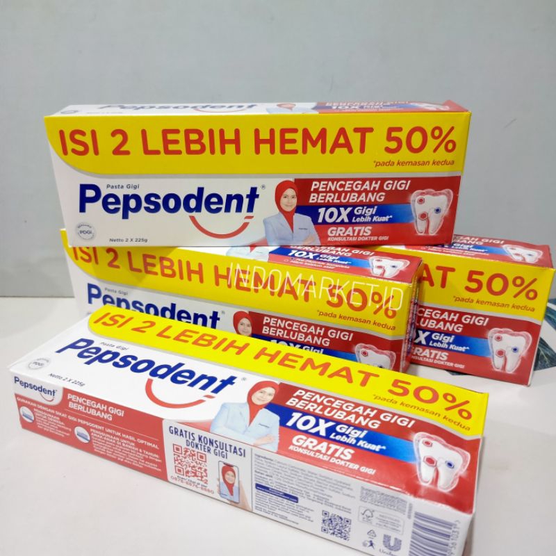 Pasta gigi Pepsodent 225gr isi 2 / pasta gigi / Pepsodent / Odol / Pasta gigi pepsodent