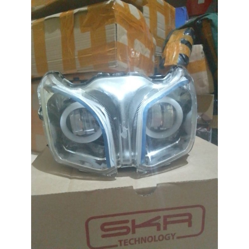 Reflektor Batok Kepala Lampu Depan Jupiter Z1 Custom Day 2 Mata Set Lampu Alis
