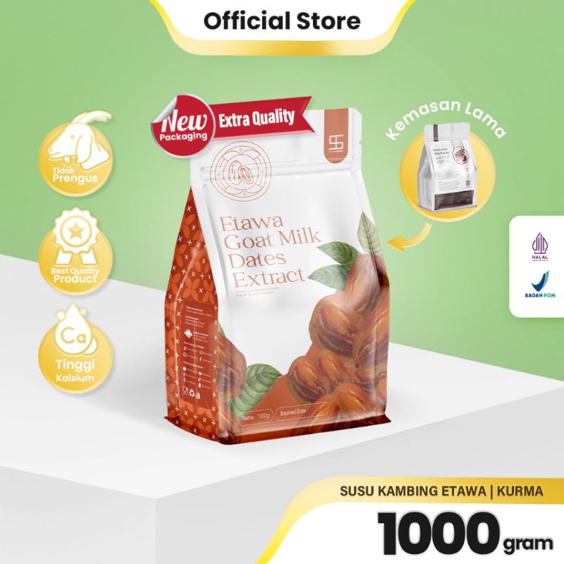 

Susu Kambing Etawa Bubuk Premium Kurma 1kg Ternak Syams