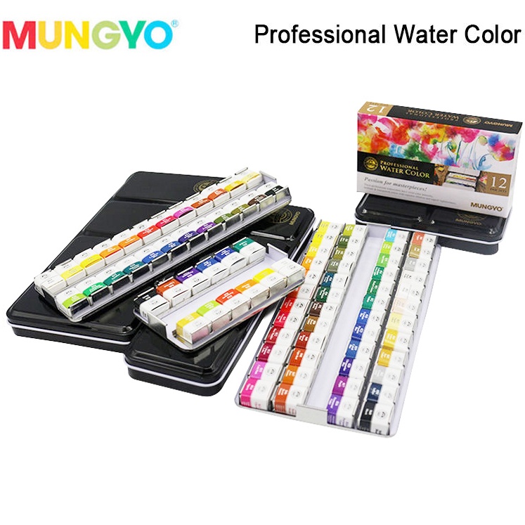 

Mungyo Gallery Artists Professional Watercolor 12 Half Pan Metal Case ART O9T3