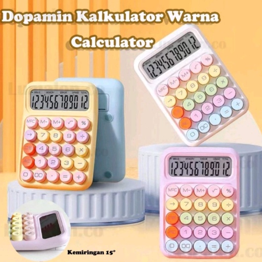 

Korea Dopamin Kalkulator Warna 12digis Display Besar Keyboard Dot Mekanik Tombol Besar Alat Tulis ART T5L1