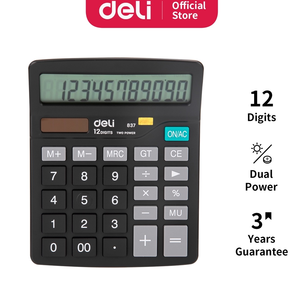 

Deli Kalkulator Double Power Layar LCD Kualitas Tinggi Keyboard Karet Garansi 3 Tahun W837 ART A9E8