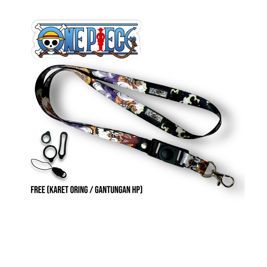LUFFY GEAR 5 ONE PIECE ANIME Lanyard / Tali Gantungan HP / Lanyard ID CARD / Lanyard