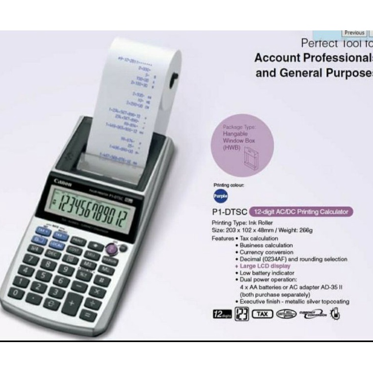 

Canon Printing Calculator P1DTSC Kalkulator Kasir Printer Struk P1 CANON P1DTC Printing Calculator ORIGINAL Kalkulator Kasir Printer Struk P1 ART A3O8