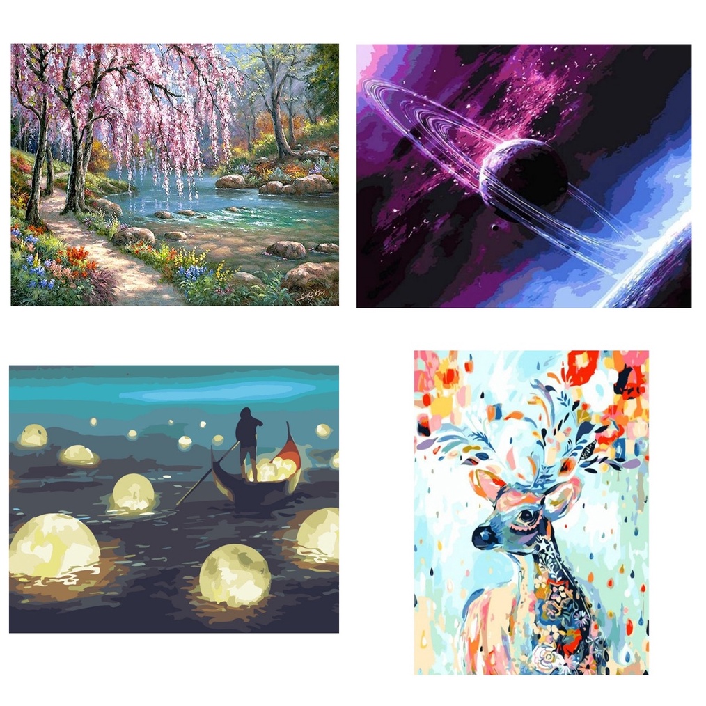 

LOGU Canvas paint by numbers Menggambar kanvas 4x5cm puzzle gambar angka ART Y5K9