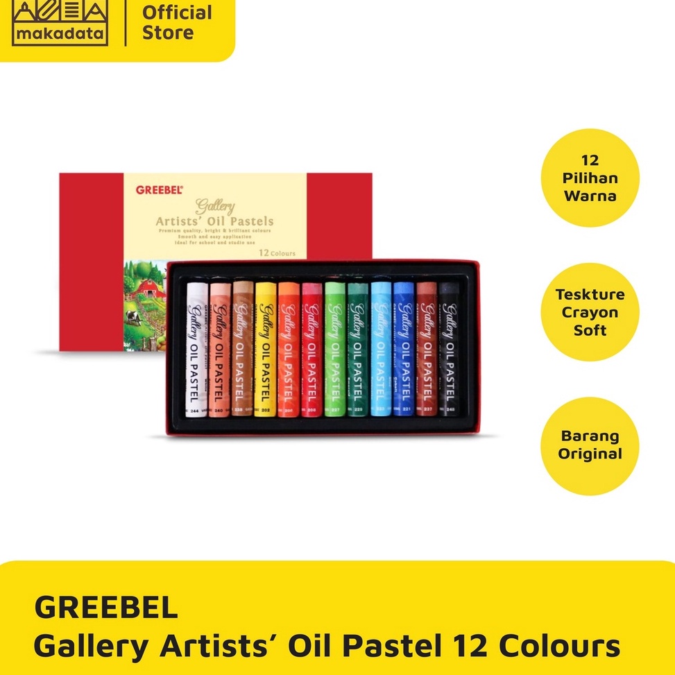 

CRAYON OIL PASTEL GREEBEL ARTIST 12 WARNA MURAH ART L9P6