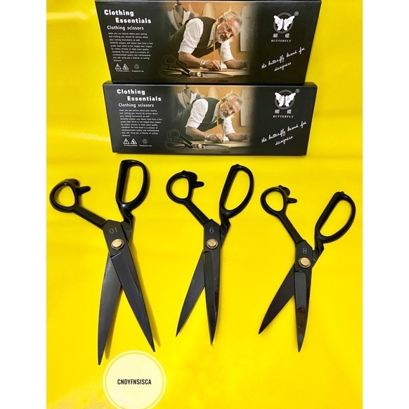 

Gunting Kain Butterfly Gagang Karet Premium 8 9 1 dan 12 Professional Tailor Scissors ART C4P4