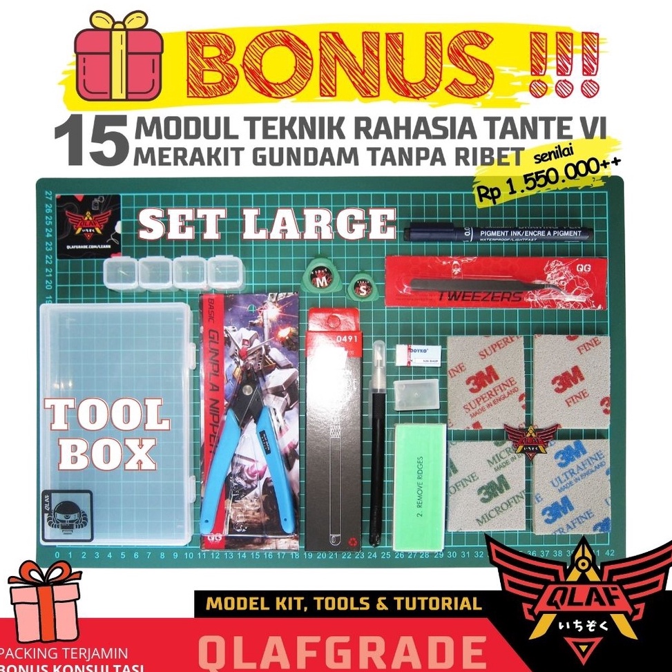ALAT RAKIT GUNDAM SET BOX LENGKAP A3 LARGE tool set starter gunpla ART U8J7