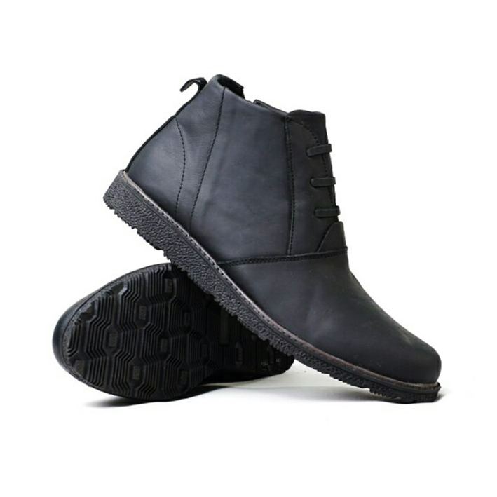 Sepatu Boots Pria Kulit Asli Casual Jumbo Tinggi Hitam Boot | Sepatu Formal Pria | Sepatu Pantofel P