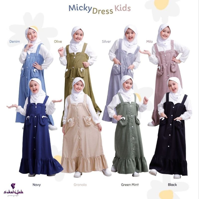 SUKAHIJAB - Micky Dress Anak Terbaru Baju Muslimah Kids Kekinian Terlaris