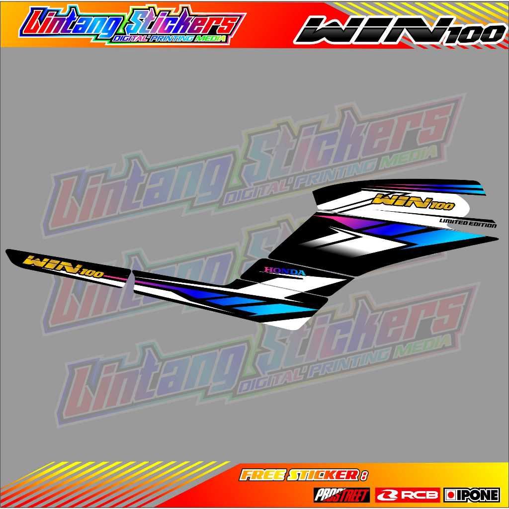 STRIPING TRANPARANT UV VARIASI HONDA WIN 100 / STICKER LIST VARIASI MOTOR HONDA WIN 100