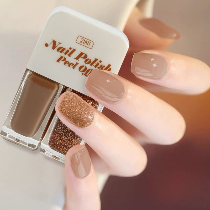 COD Denpasar Miniso 2in1 Peel Off Nail Polish Kutek Halal Sholat Cat Kuku Halal Kutek Peel Off Halal