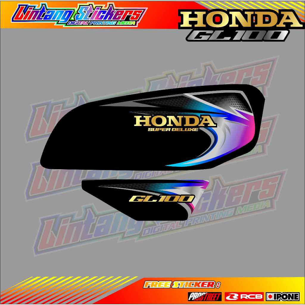 STRIPING VARIASI MOTOR HONDA GL 100 / STICKER LIST MOTOR HONDA GL 100
